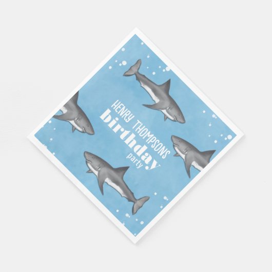 Eenvoudige whimsical Pool Party Sharks Blue Ocean Servet (Hoek)