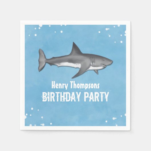 Eenvoudige whimsical Pool Party Sharks Blue Ocean Servet (Voorkant)