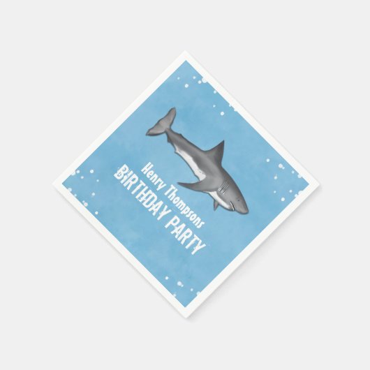 Eenvoudige whimsical Pool Party Sharks Blue Ocean Servet (Hoek)