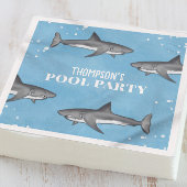 Eenvoudige whimsical Pool Party Sharks Blue Ocean Servet