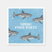 Eenvoudige whimsical Pool Party Sharks Blue Ocean Servet (Voorkant)
