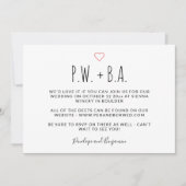 Eenvoudige Whimsical Typography Heart Photo Weddin Kaart (Voorkant)