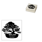 Eenvoudige Whimsy Bonsai Botanische Familienaam en Rubberstempel (Gestempeld)