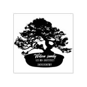 Eenvoudige Whimsy Bonsai Botanische Familienaam en Rubberstempel (Afrduk)