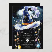 Eenvoudige Whimsy Custom Wizard Verjaardag Kaart (Voorkant / Achterkant)