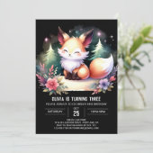 Eenvoudige Whimsy Fox Verjaardag digitaal Kaart (Staand voorkant)