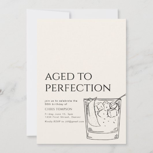 Eenvoudige Whiskey Aged to Perfection Verjaardag U Kaart (Voorkant)