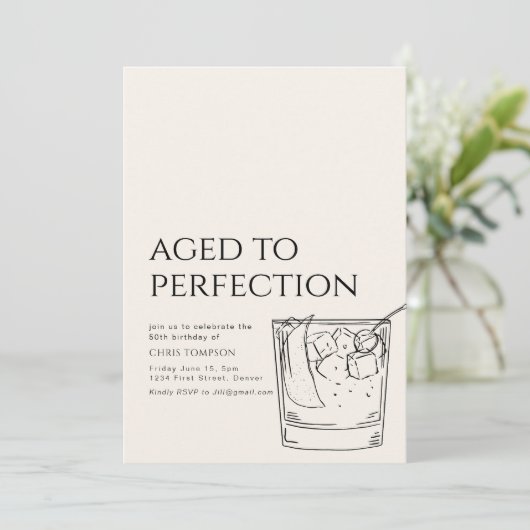 Eenvoudige Whiskey Aged to Perfection Verjaardag U Kaart (Staand voorkant)