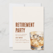 Eenvoudige Whiskey Pensioenfeest Uitnodiging (Voorkant)