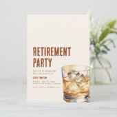 Eenvoudige Whiskey Pensioenfeest Uitnodiging (Staand voorkant)