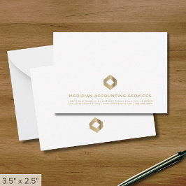 Eenvoudige White and Gold Business Notitiekaartje
