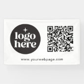 Eenvoudige White Business Logo QR-code Spandoek (Horizontaal)