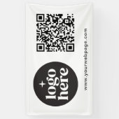 Eenvoudige White Business Logo QR-code Spandoek (Verticaal)