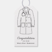 Eenvoudige White Coat Ceremony Gefeliciteerd Cadeaulabel (Voorkant)
