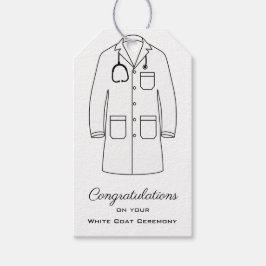 Eenvoudige White Coat Ceremony Gefeliciteerd Cadeaulabel