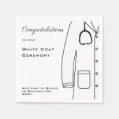 Eenvoudige White Coat Ceremony Gefeliciteerd Servet (Voorkant)
