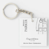 Eenvoudige White Coat Ceremony Gefeliciteerd Sleutelhanger (voorkant)