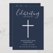 Eenvoudige White Cross Blue Memorial Orde van Serv Programmakaart (Voorkant / Achterkant)