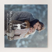 Eenvoudige White Deer Overlay Kerstfeestdag Foto Legpuzzel (Horizontaal)