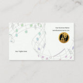Eenvoudige White Floating Musical Notes Music Teac Visitekaartje (Achterkant)