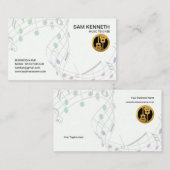 Eenvoudige White Floating Musical Notes Music Teac Visitekaartje (Voorkant / Achterkant)
