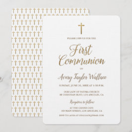 Eenvoudige White Gold Cross Modern First Community Kaart