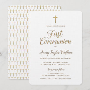 Eenvoudige White Gold Cross Modern First Community Kaart