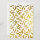 Eenvoudige White Gold Ornament Couples Shower Invi (Achterkant)