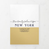 Eenvoudige White Gold Salon Spa prijslijst Drieluik Uitnodiging (Cover)