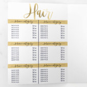 Eenvoudige White Gold Salon Spa prijslijst Drieluik Uitnodiging (Binnenzijde eerst)