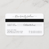 Eenvoudige White Gold Signature Script Credit Kaar Visitekaartje (Achterkant)