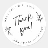 eenvoudige White Modern Dank u Circle Sticker (Voorkant)