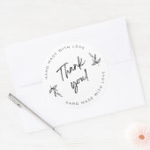 eenvoudige White Modern Dank u Circle Sticker (Envelop)