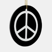Eenvoudige White Peace Sign-versiering Keramisch Ornament (Rechts)