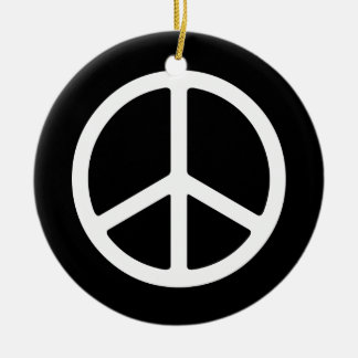 Eenvoudige White Peace Sign-versiering Keramisch Ornament