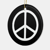 Eenvoudige White Peace Sign-versiering Keramisch Ornament (Links)