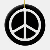 Eenvoudige White Peace Sign-versiering Keramisch Ornament (Achterkant)