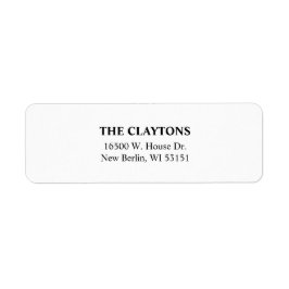 Eenvoudige White Return Address Labels
