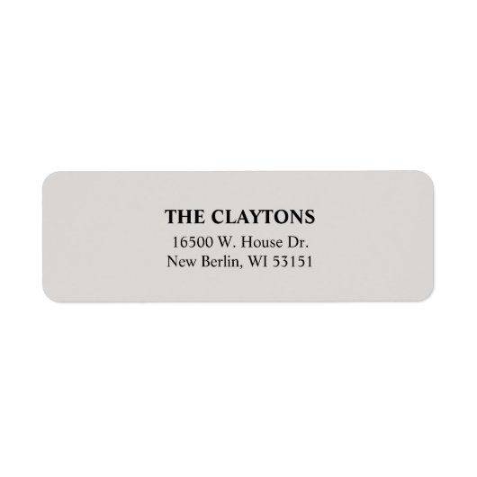 Eenvoudige White Return Address Labels (Voorkant)