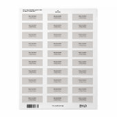 Eenvoudige White Return Address Labels (Full Sheet)