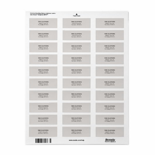 Eenvoudige White Return Address Labels (Full Sheet)