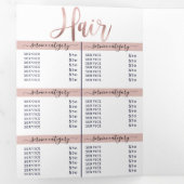 Eenvoudige White Rose Gold Logo Salon Spa prijslij Drieluik Uitnodiging (Binnenzijde eerst)