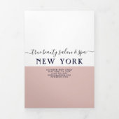 Eenvoudige White Rose Gold Salon Spa prijslijst Drieluik Uitnodiging (Cover)