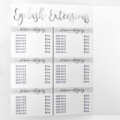 Eenvoudige White Silver Salon Spa Logo prijslijst Drieluik Uitnodiging (Binnenzijde eerst)