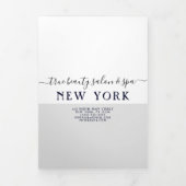 Eenvoudige White Silver Salon Spa prijslijst Drieluik Uitnodiging (Cover)