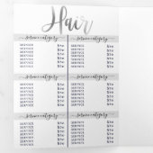 Eenvoudige White Silver Salon Spa prijslijst Drieluik Uitnodiging (Binnenzijde eerst)