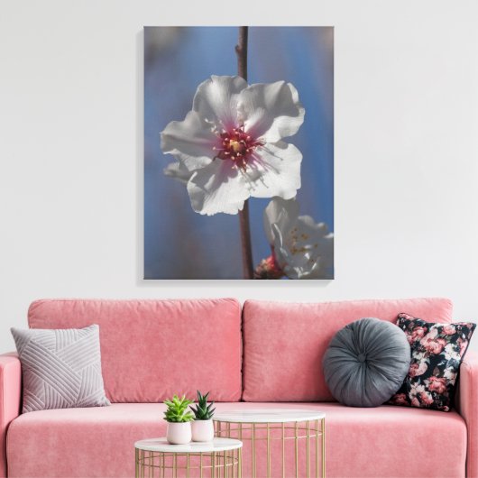 Eenvoudige White Spring Almond Tree Elegant Canvas Afdruk (Insitu (Woonkamer))