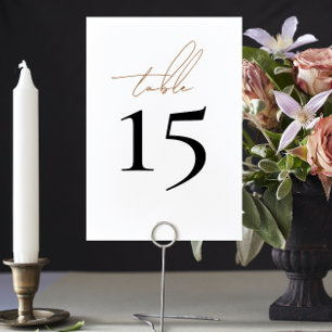 Eenvoudige White Wedding Table Numbers Kaart