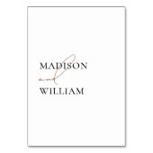 Eenvoudige White Wedding Table Numbers Kaart (Achterkant)