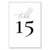 Eenvoudige White Wedding Table Numbers Kaart (Voorkant)